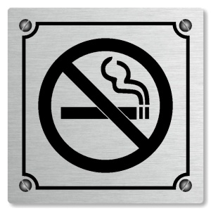 Zákaz kouření, 100x100mm, stříbrná, Kansas